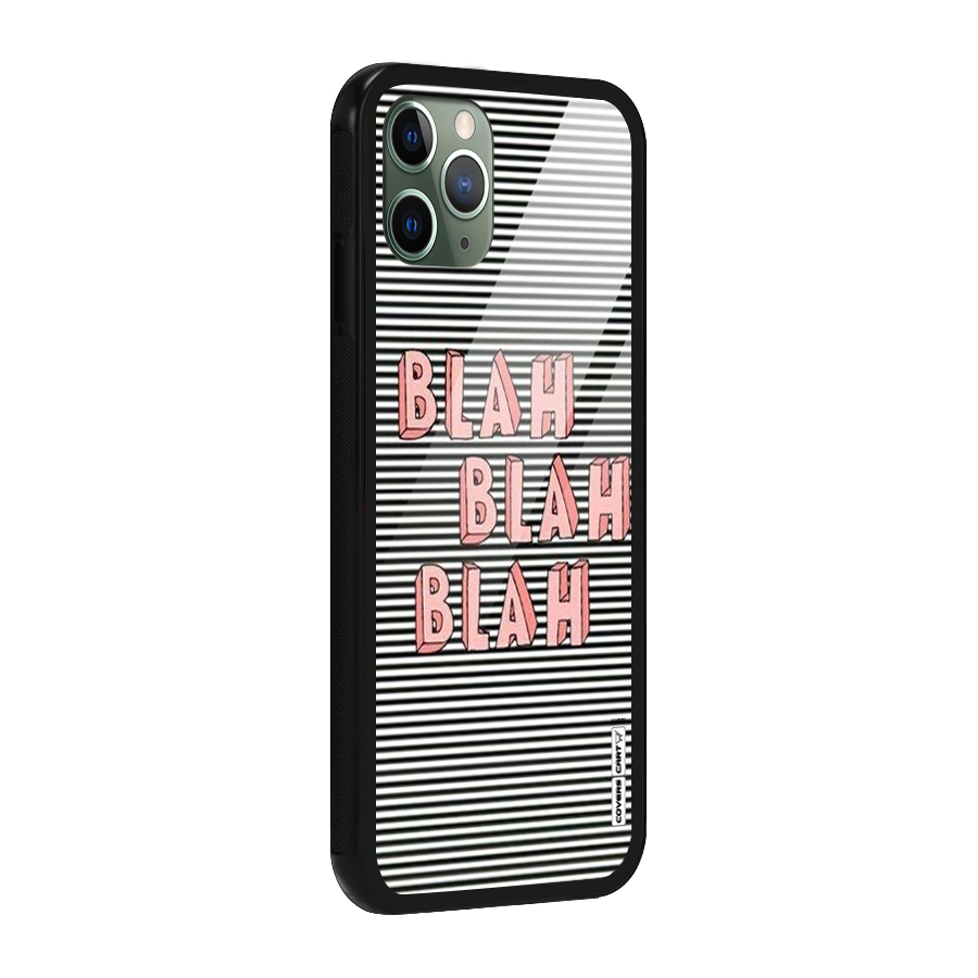 Blah Stripes Glass Back Case for iPhone 11 Pro