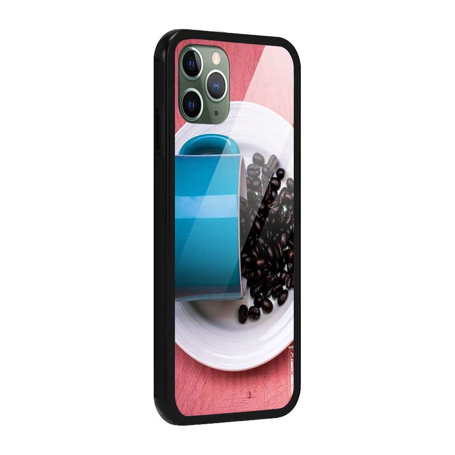 Blue Mug And Beans Glass Back Case for iPhone 11 Pro