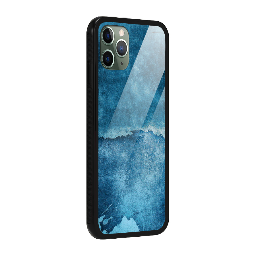 Blue Paint Wall Glass Back Case for iPhone 11 Pro
