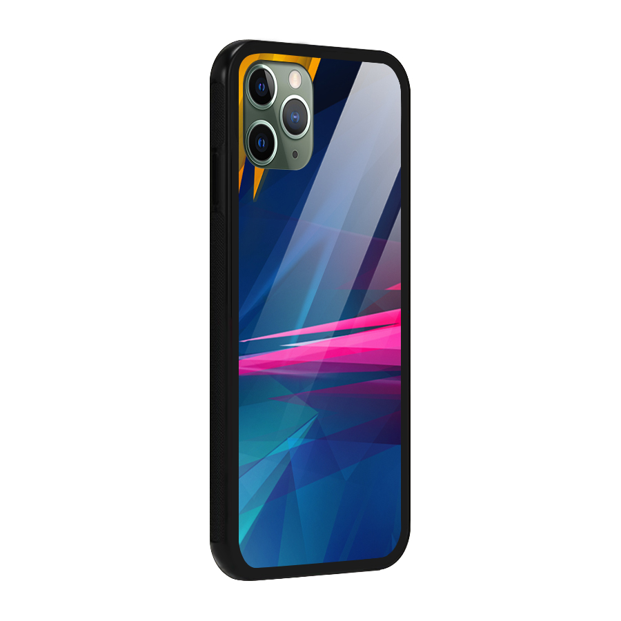 Blue Red Abstract Glass Back Case for iPhone 11 Pro