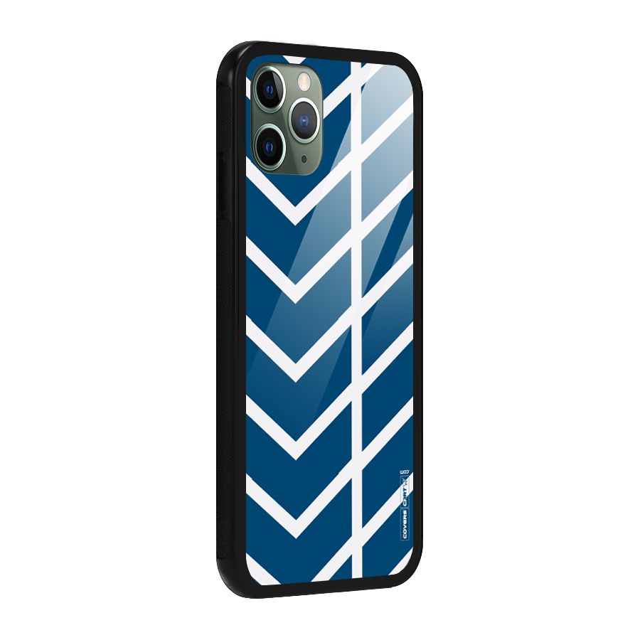 Blue White Pattern Glass Back Case for iPhone 11 Pro