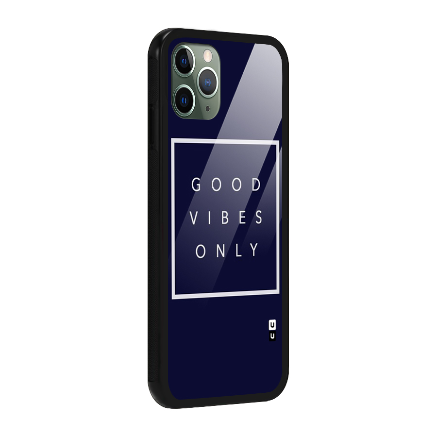 Blue White Vibes Glass Back Case for iPhone 11 Pro