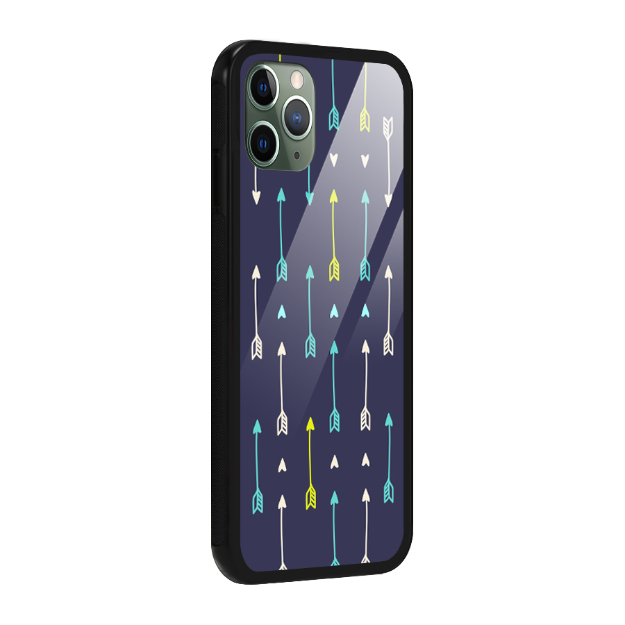 Boho Arrow Pattern Glass Back Case for iPhone 11 Pro