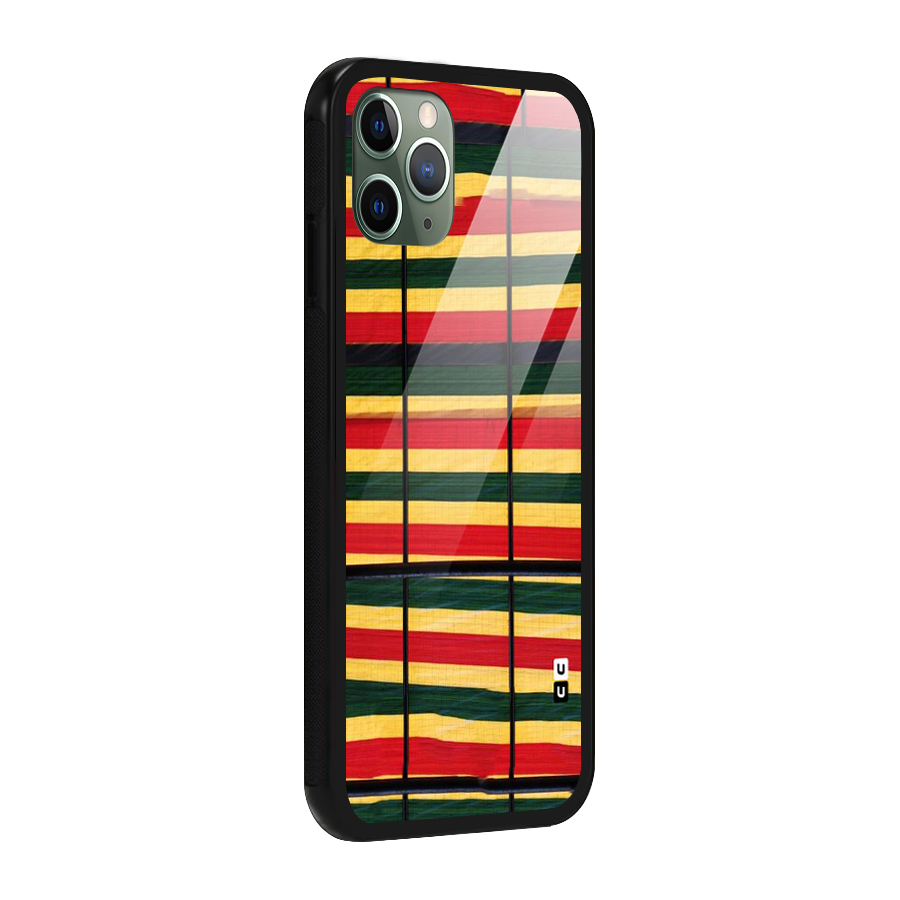 Bright Colors Lines Glass Back Case for iPhone 11 Pro