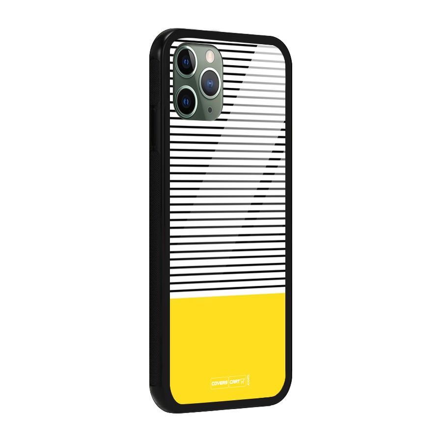 Bright Yellow Stripes Glass Back Case for iPhone 11 Pro