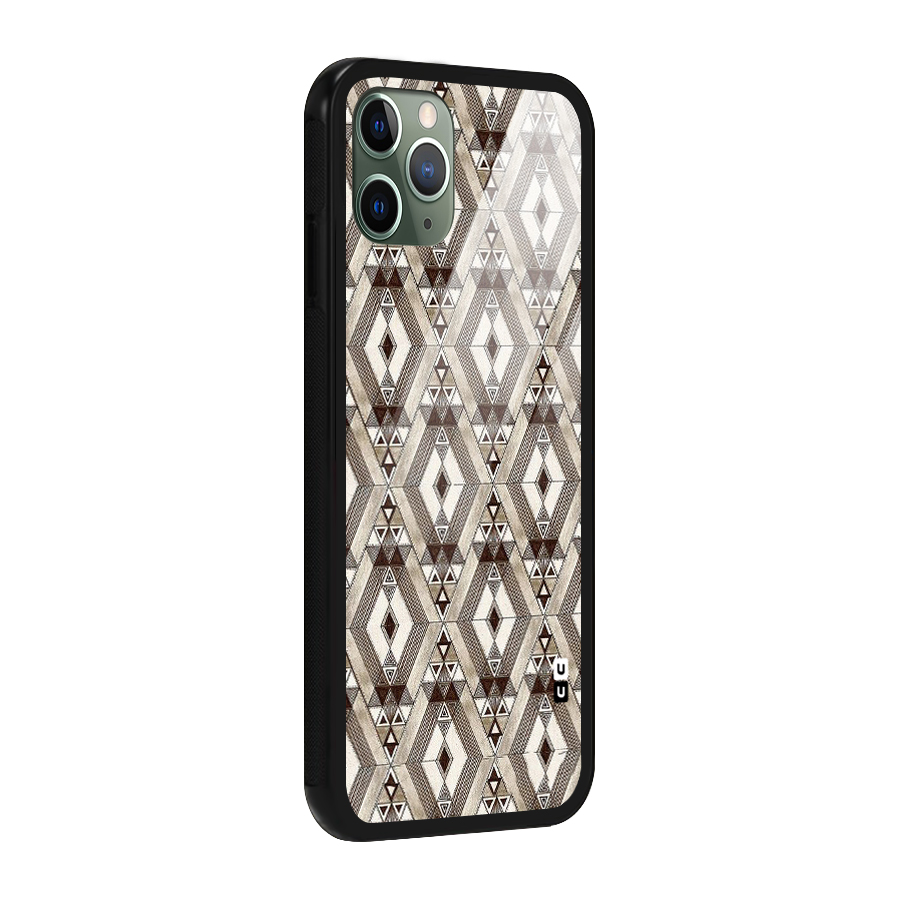 Brown Abstract Design Glass Back Case for iPhone 11 Pro