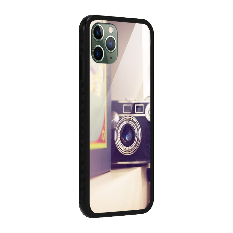 Camera Vintage Pastel Glass Back Case for iPhone 11 Pro