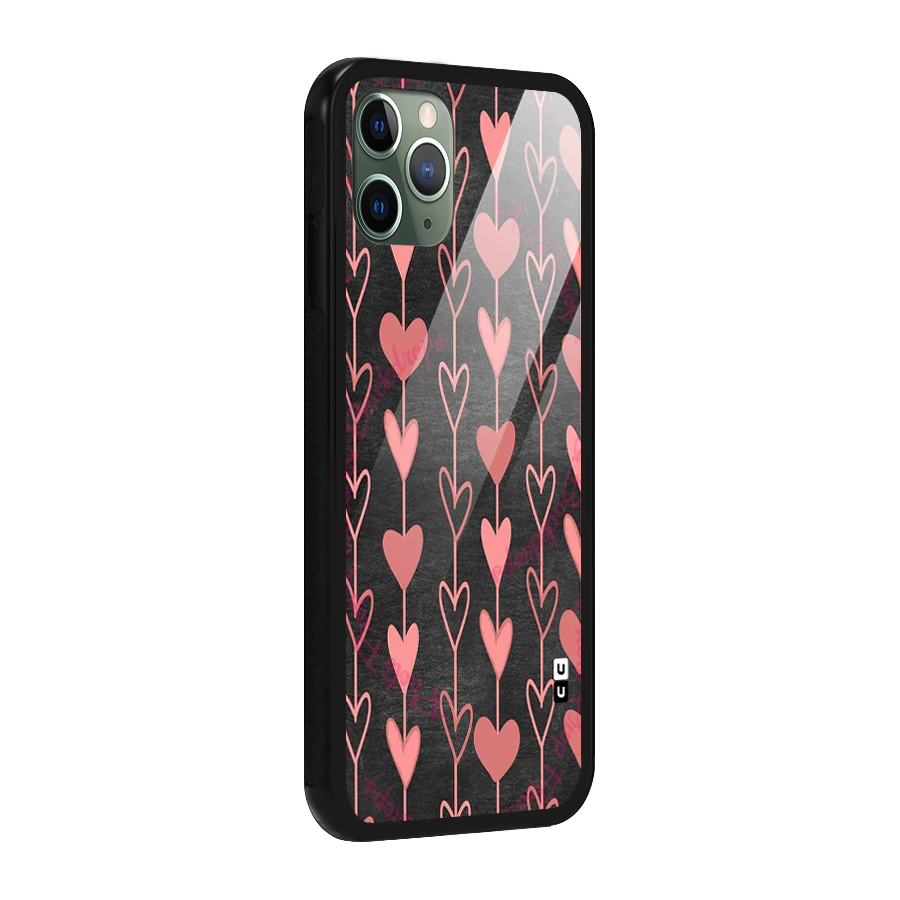 Chain Of Hearts Glass Back Case for iPhone 11 Pro