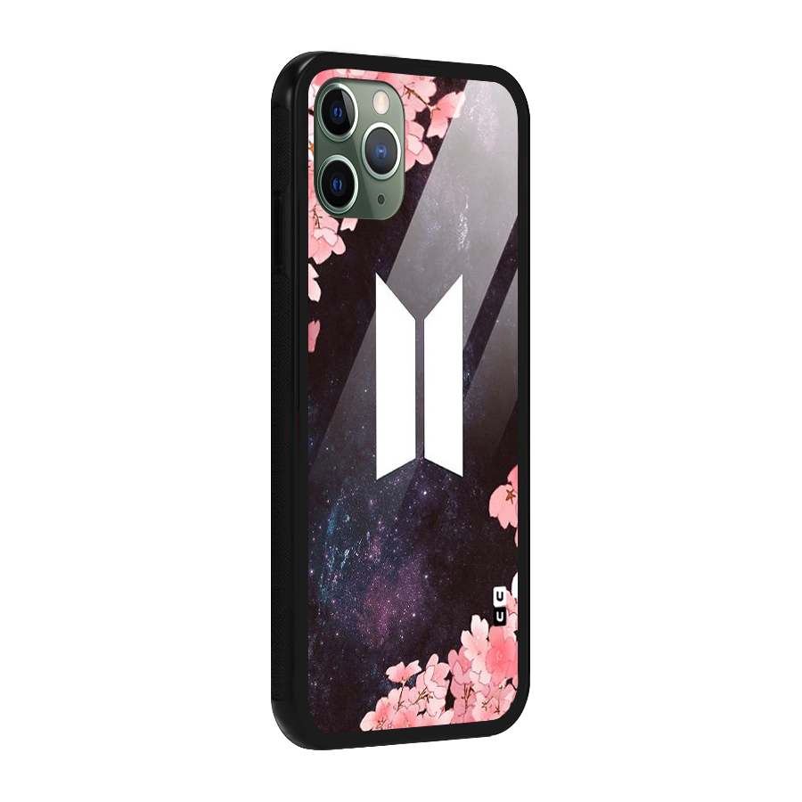 Cherry Blossom Pause Design Glass Back Case for iPhone 11 Pro