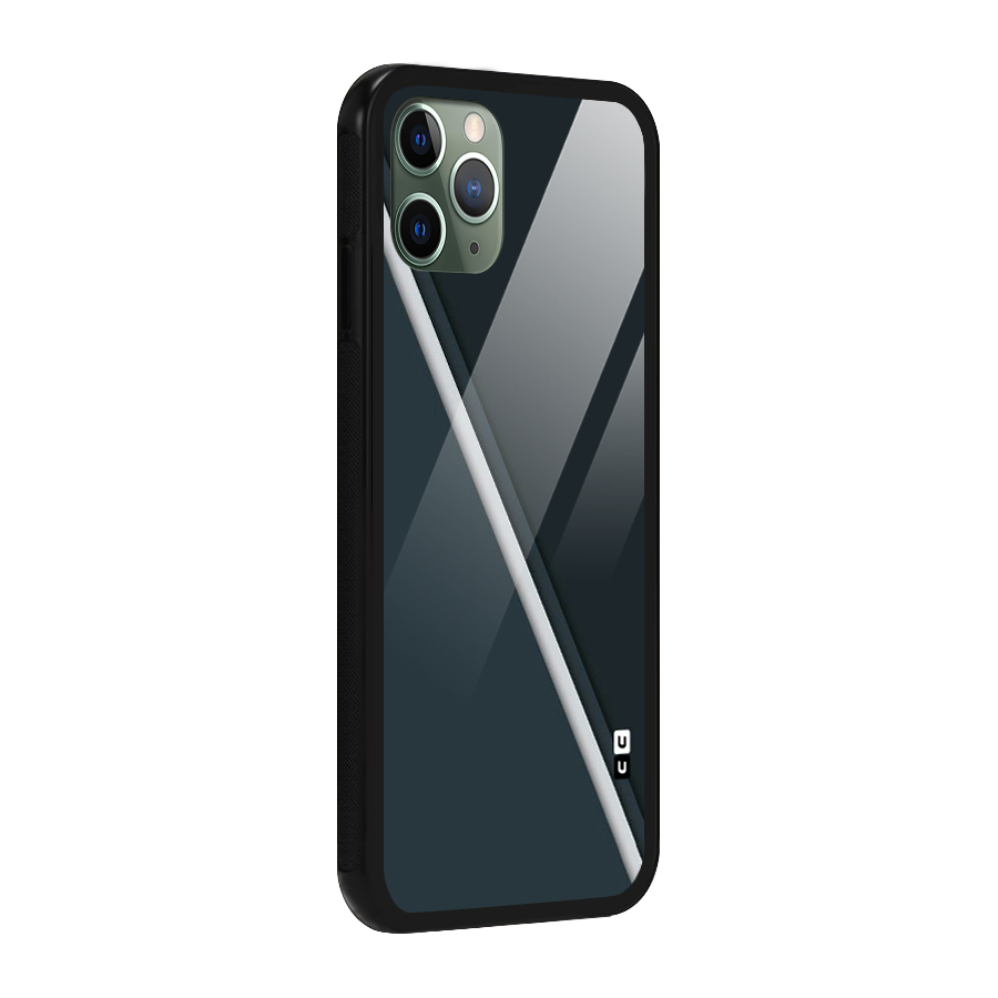 Classic Single Stripe Glass Back Case for iPhone 11 Pro
