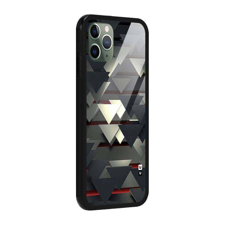 Classic Triangles Design Glass Back Case for iPhone 11 Pro