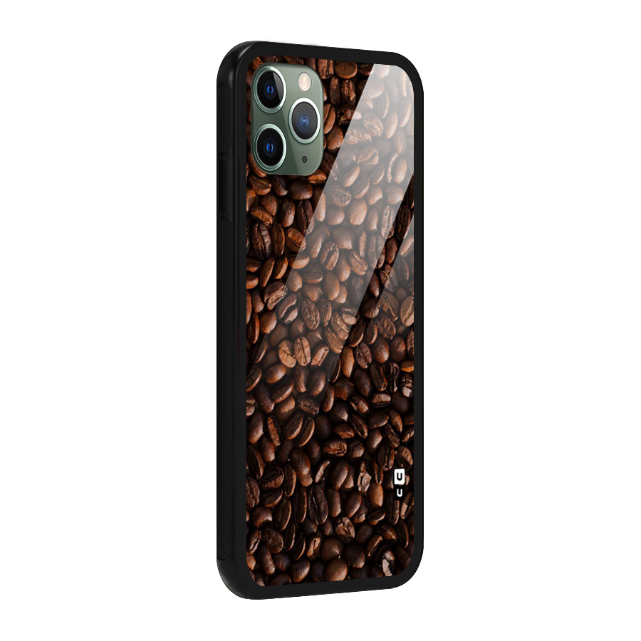 Coffee Beans Scattered Glass Back Case for iPhone 11 Pro
