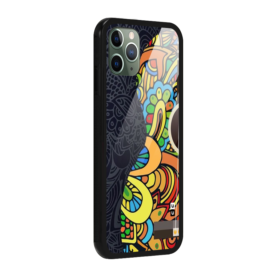 Colored Blocks Glass Back Case for iPhone 11 Pro