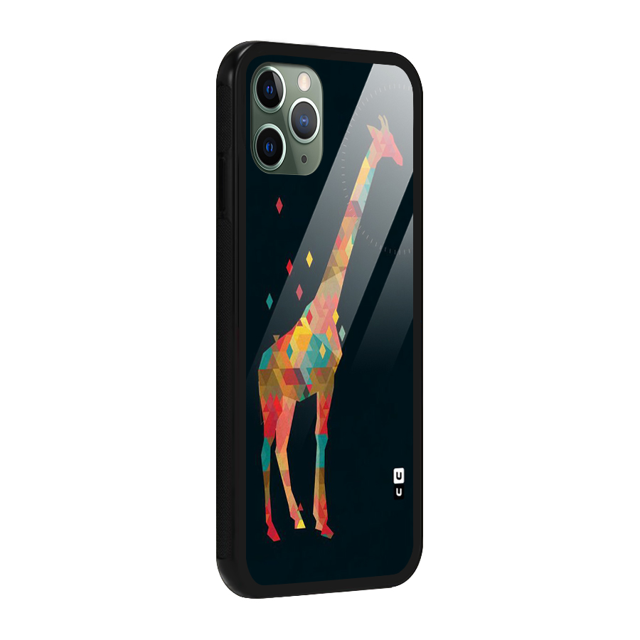 Colored Giraffe Glass Back Case for iPhone 11 Pro