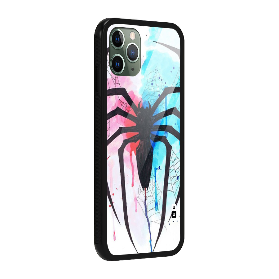 Colorful Web Glass Back Case for iPhone 11 Pro