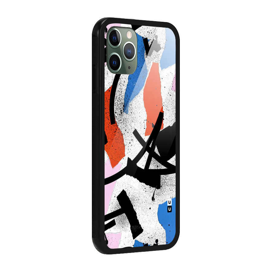 Coloured Abstract Art Glass Back Case for iPhone 11 Pro