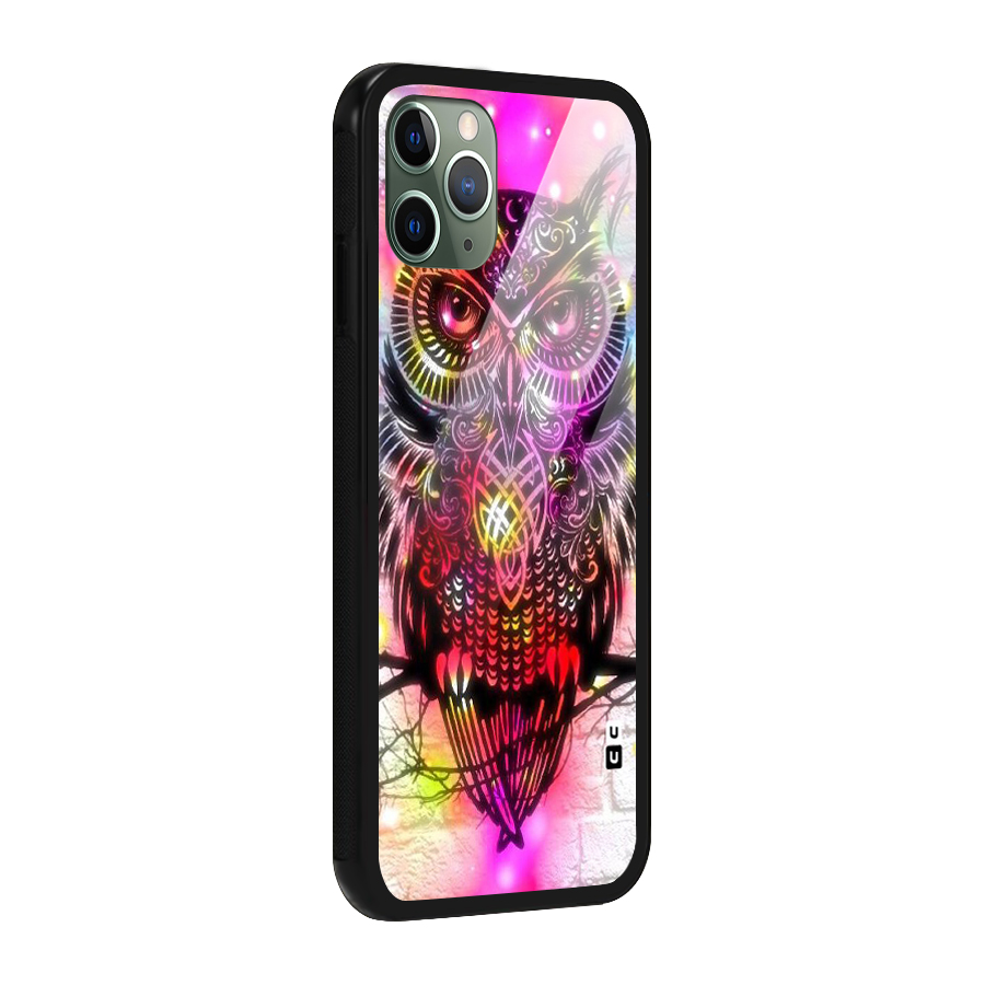 Colourful Owl Glass Back Case for iPhone 11 Pro