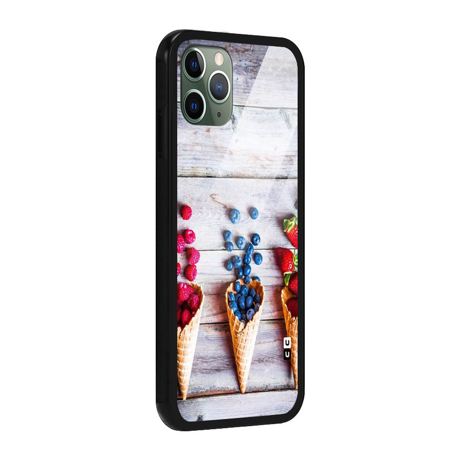 Cone Fruits Design Glass Back Case for iPhone 11 Pro