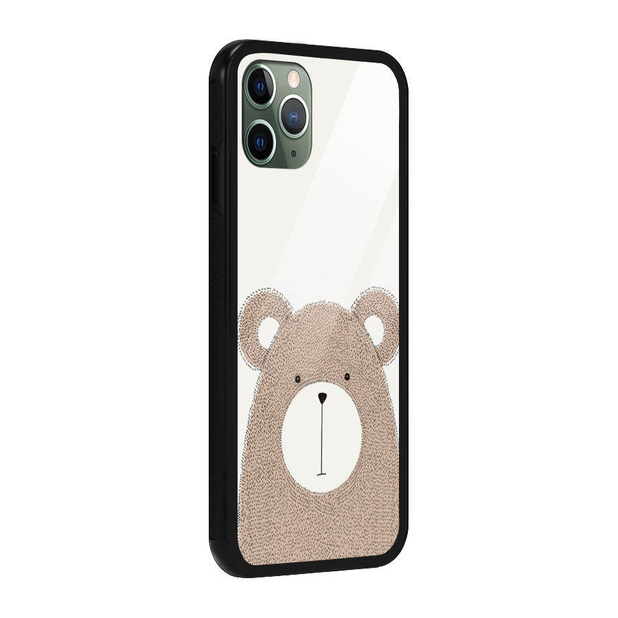 Cute Bear Glass Back Case for iPhone 11 Pro