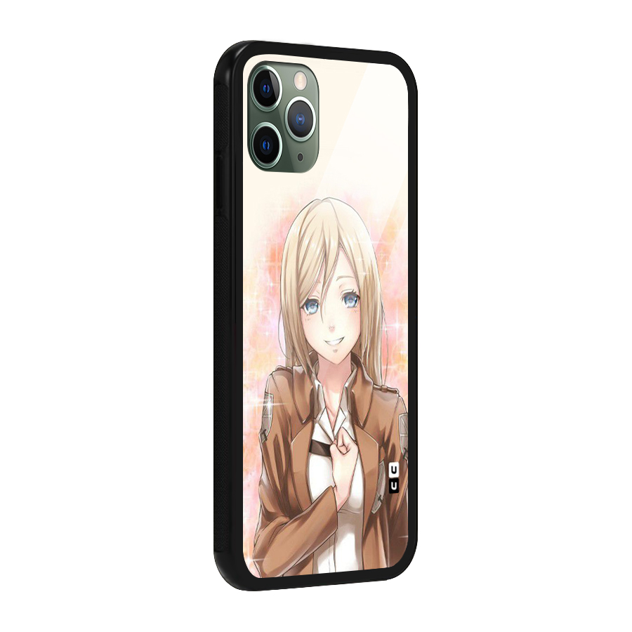 Cute Girl Art Glass Back Case for iPhone 11 Pro