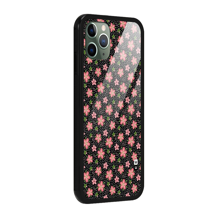 Cute Tiny Flowers Glass Back Case for iPhone 11 Pro