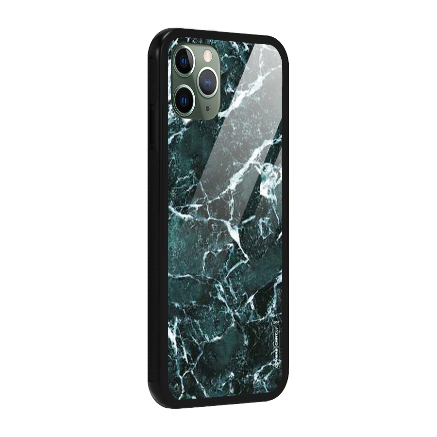 Dark Green Marble Glass Back Case for iPhone 11 Pro