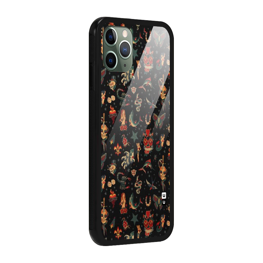 Dark Pattern Glass Back Case for iPhone 11 Pro