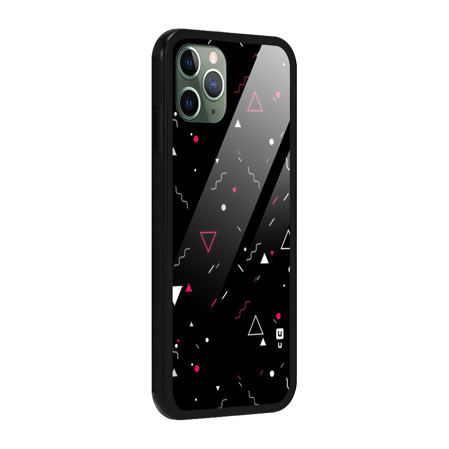 Dark Shapes Design Glass Back Case for iPhone 11 Pro