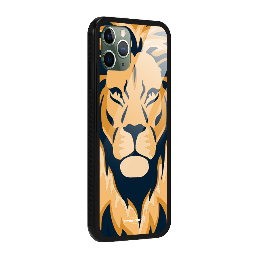 Designer Lion Glass Back Case for iPhone 11 Pro