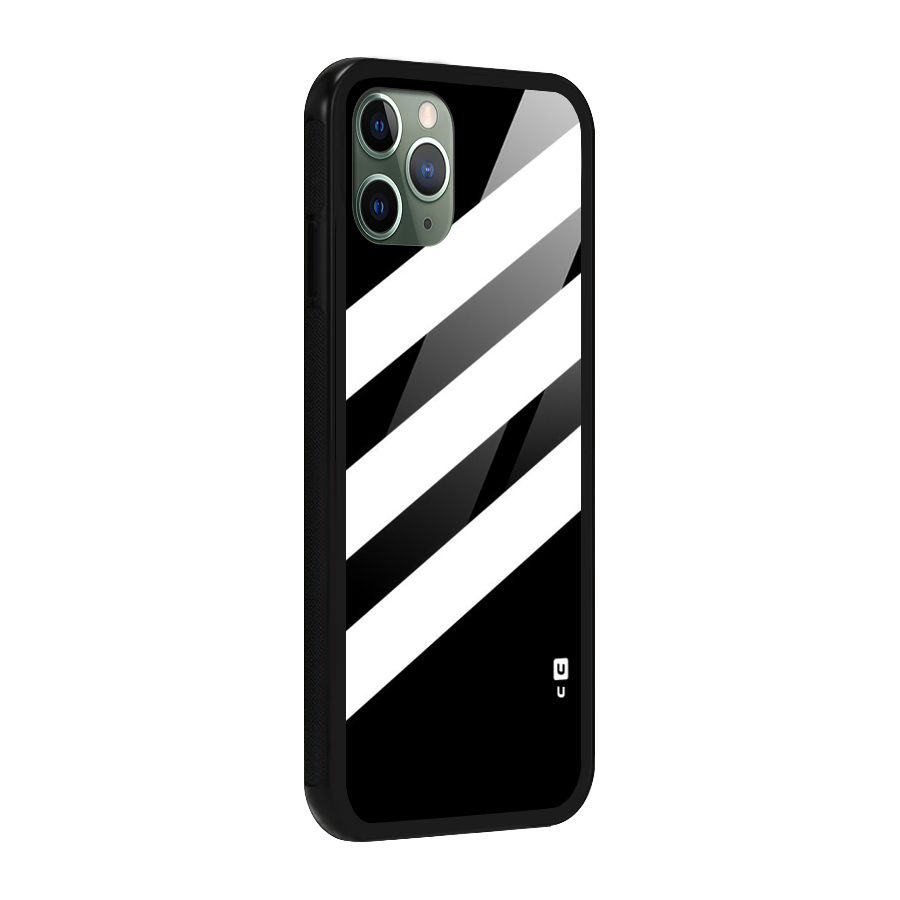 Diagonal Classic Stripes Glass Back Case for iPhone 11 Pro