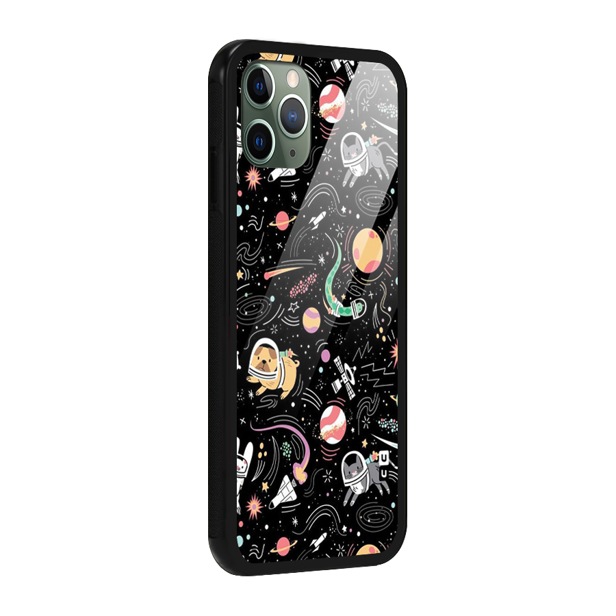 Dog Planetarium Glass Back Case for iPhone 11 Pro