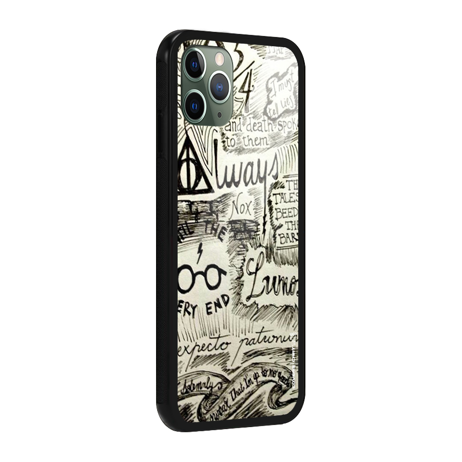Doodle Art Glass Back Case for iPhone 11 Pro