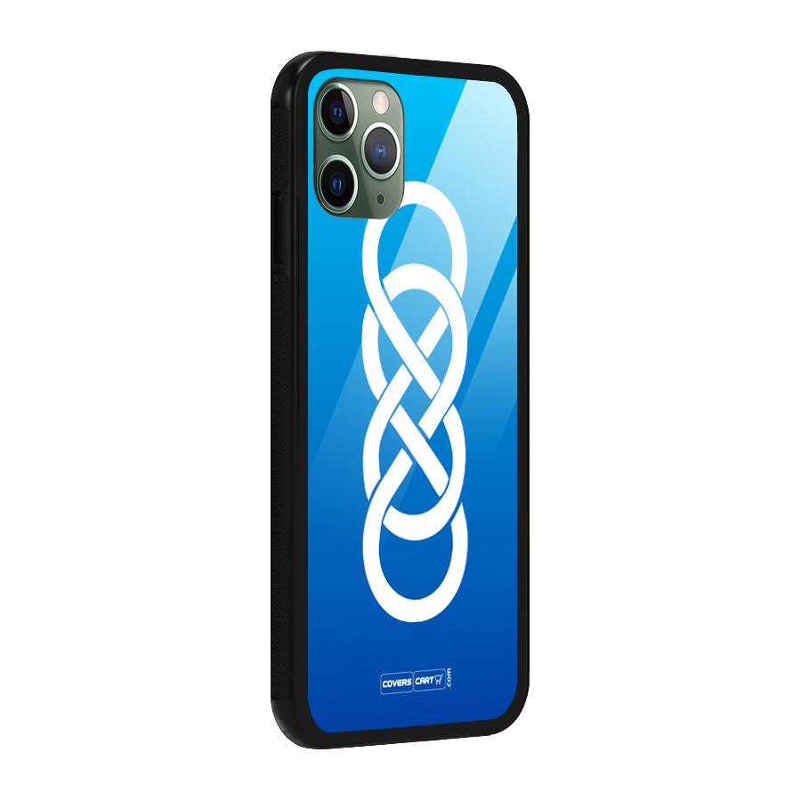 Double Infinity Blue Glass Back Case for iPhone 11 Pro
