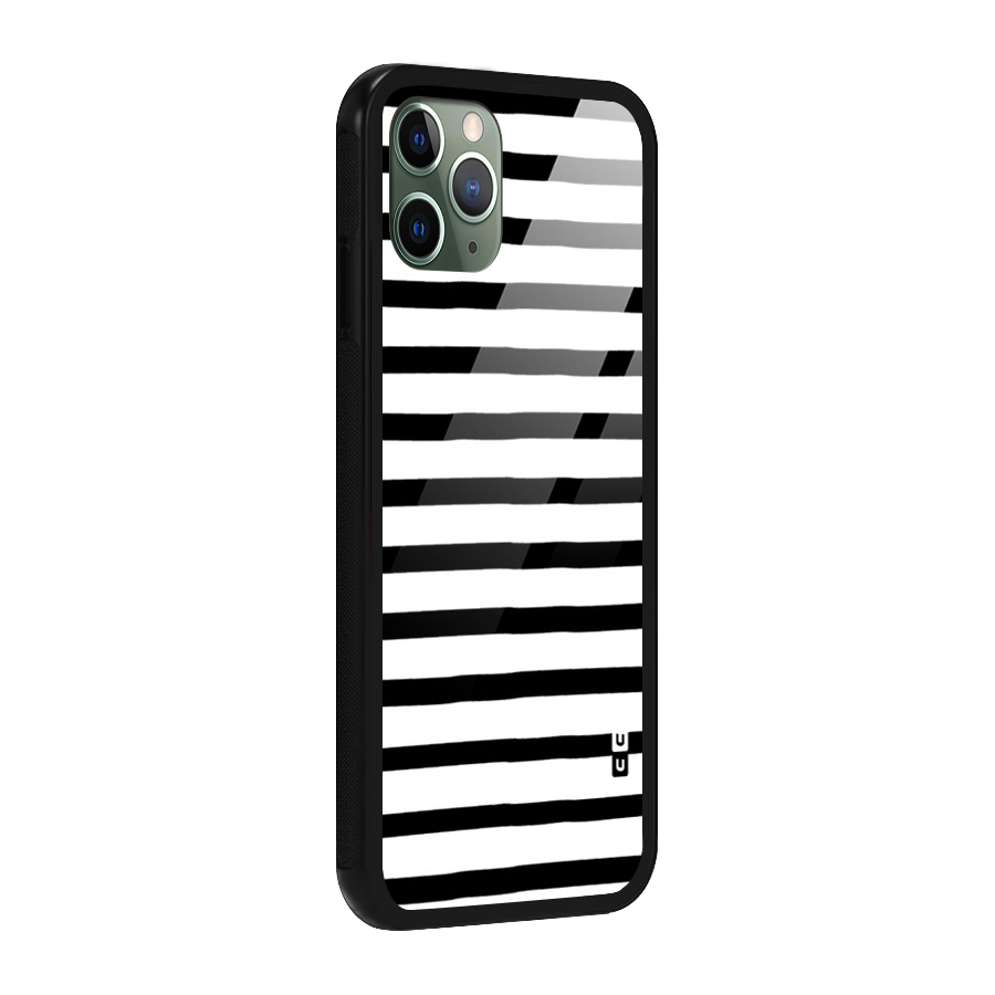 Elegant Basic Stripes Glass Back Case for iPhone 11 Pro