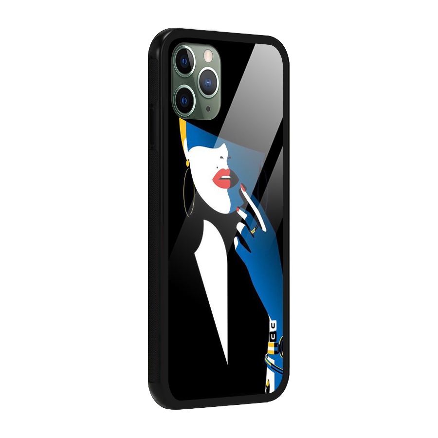 Elegant Woman Glass Back Case for iPhone 11 Pro