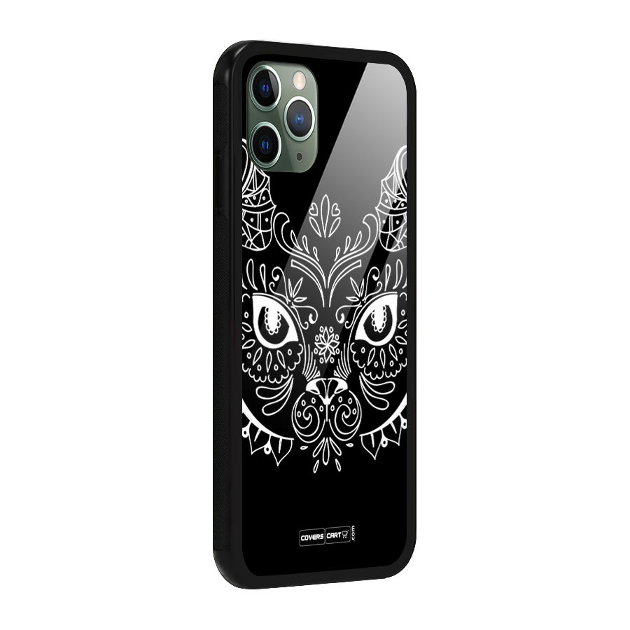 Ethnic Cat Design Glass Back Case for iPhone 11 Pro