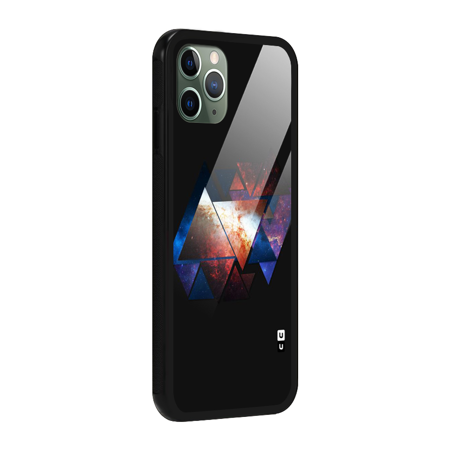 Fire Galaxy Triangles Glass Back Case for iPhone 11 Pro