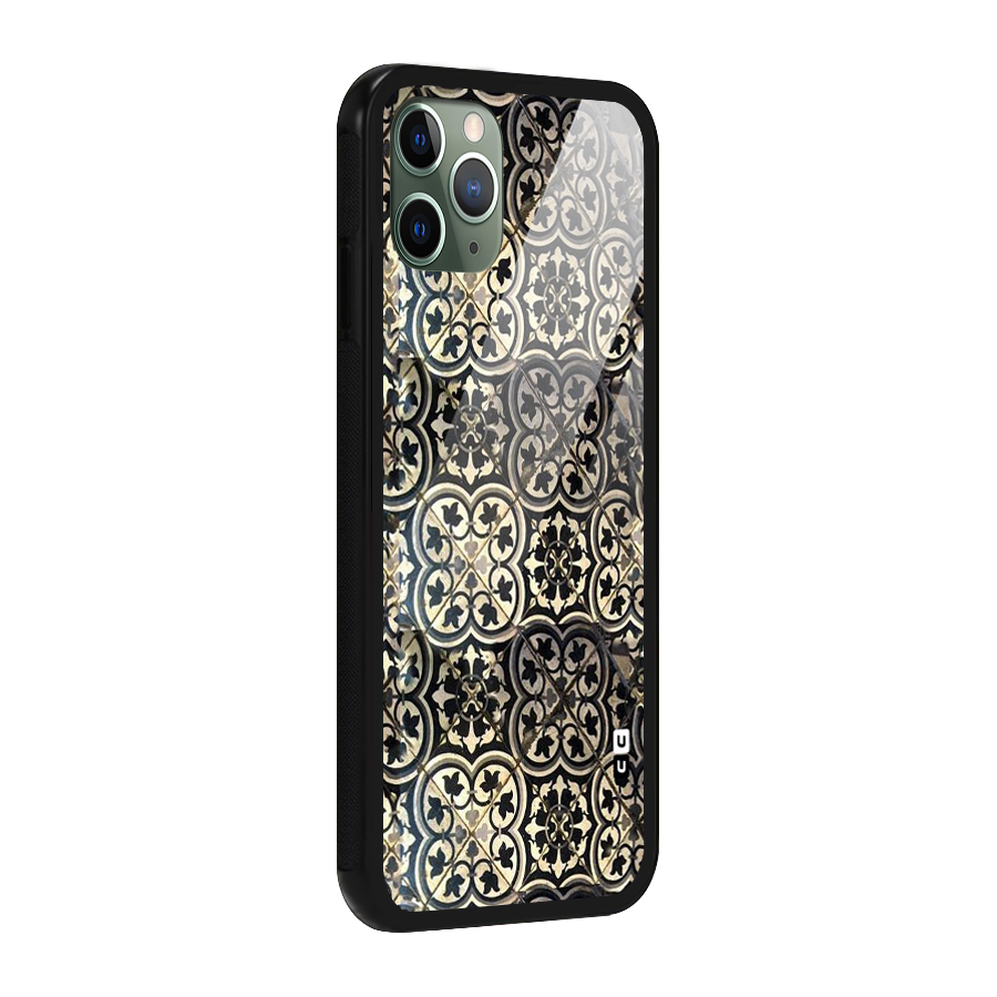 Floral Tile Glass Back Case for iPhone 11 Pro