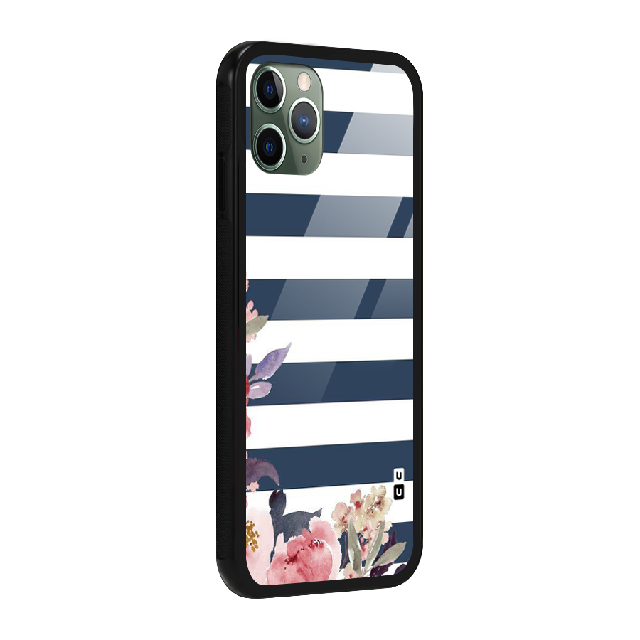 Floral Water Art Glass Back Case for iPhone 11 Pro
