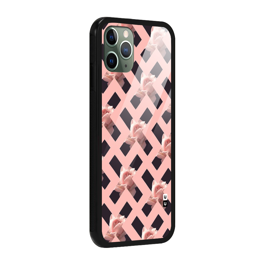 Floral X Design Glass Back Case for iPhone 11 Pro