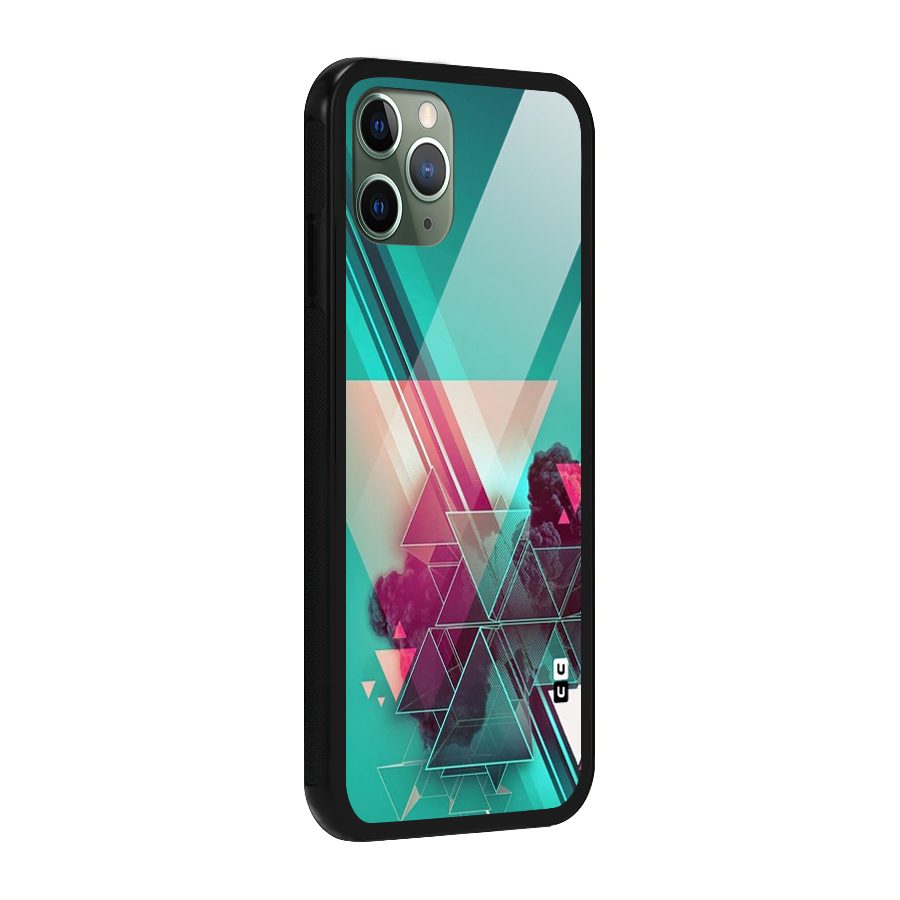 Floroscent Abstract Glass Back Case for iPhone 11 Pro