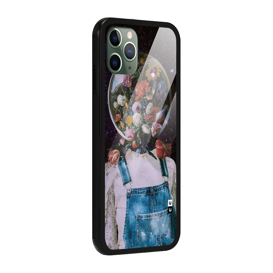 Flower Face Glass Back Case for iPhone 11 Pro