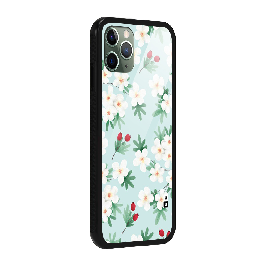 Flowers Pastel Glass Back Case for iPhone 11 Pro