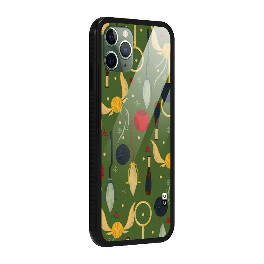 Flying Ball Pattern Glass Back Case for iPhone 11 Pro