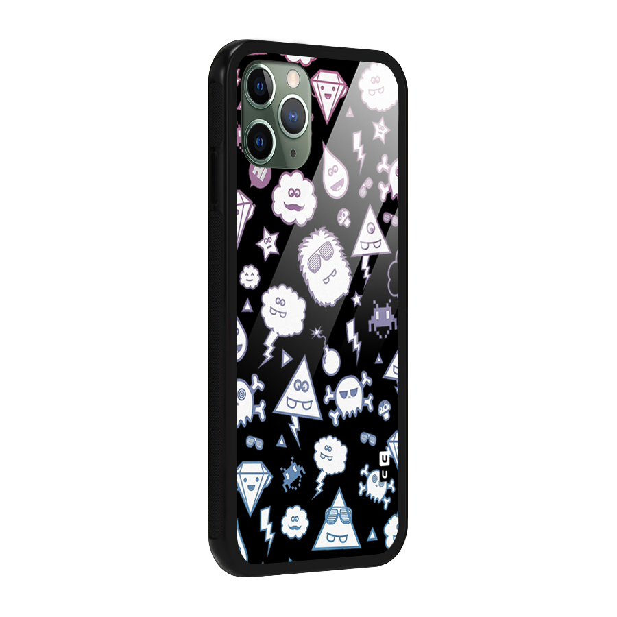 Funny Faces Glass Back Case for iPhone 11 Pro