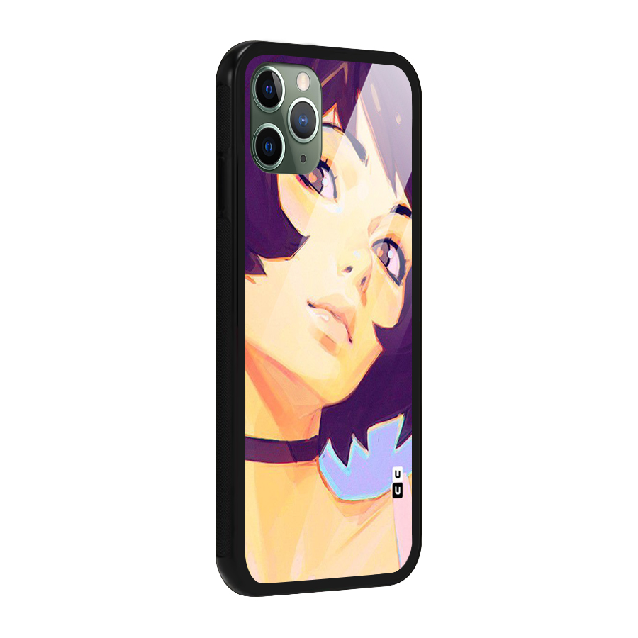 Girl Face Art Glass Back Case for iPhone 11 Pro