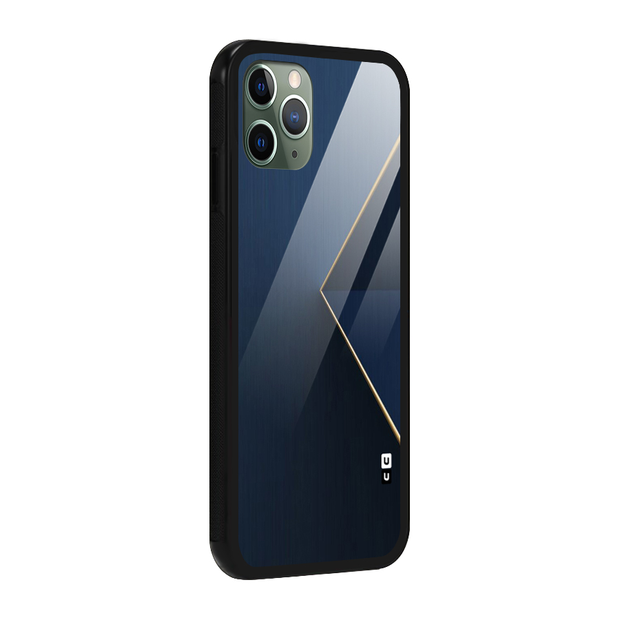 Golden Blue Triangle Glass Back Case for iPhone 11 Pro
