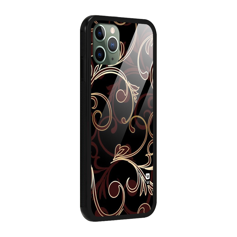 Golden Maroon Beauty Glass Back Case for iPhone 11 Pro