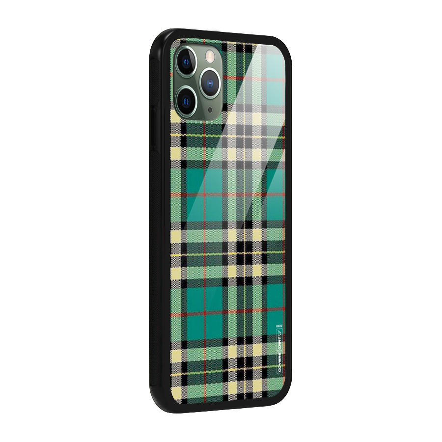 Green Check Glass Back Case for iPhone 11 Pro