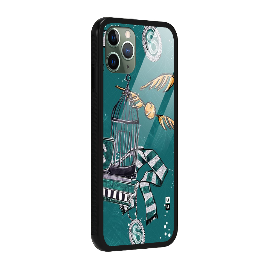 Green Scarf Glass Back Case for iPhone 11 Pro
